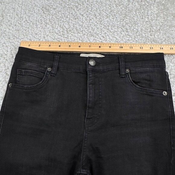 Free People Shark Bite Distress Raw Hem Skinny Jeans Black - Picture 9 of 13